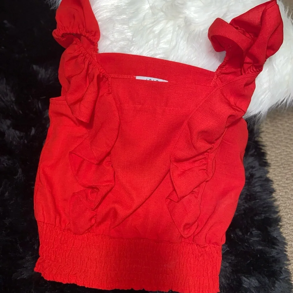 Red Ruffle Top - Picture 3 of 3